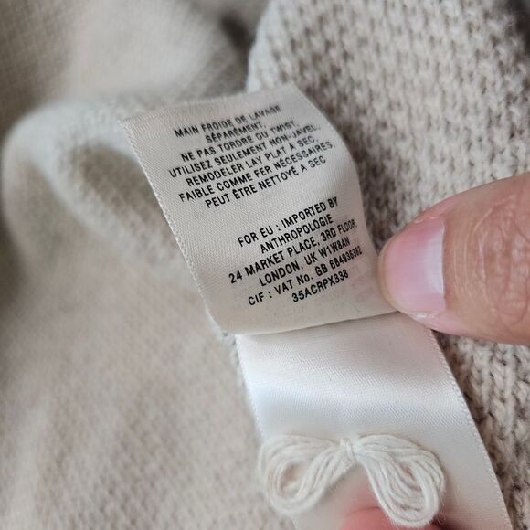 Anthropologie Moth mock neck pullover cashmere blend sweater, women's XS, tan - Picture 5 of 6